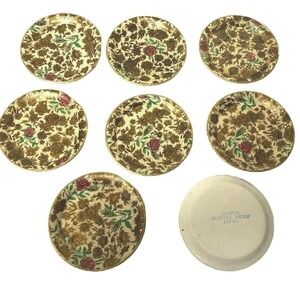 Vintage Maison Coasters Flower Japan 8 Paper Mache Floral Multi Color 4 1/2